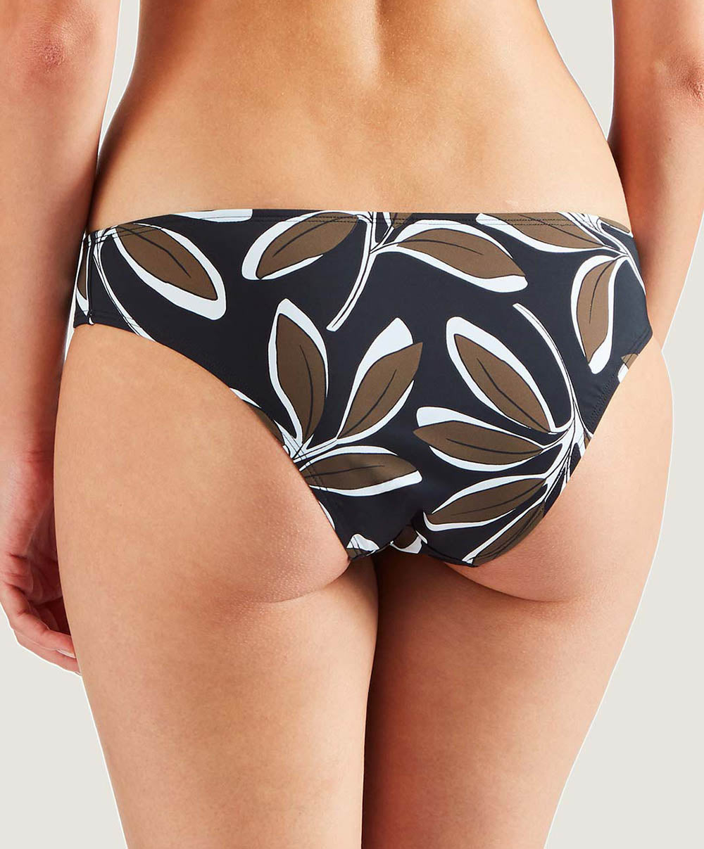 Slip de bain brésilien Aubade Bain Danse de feuilles Hawaien noir PV22-HANO