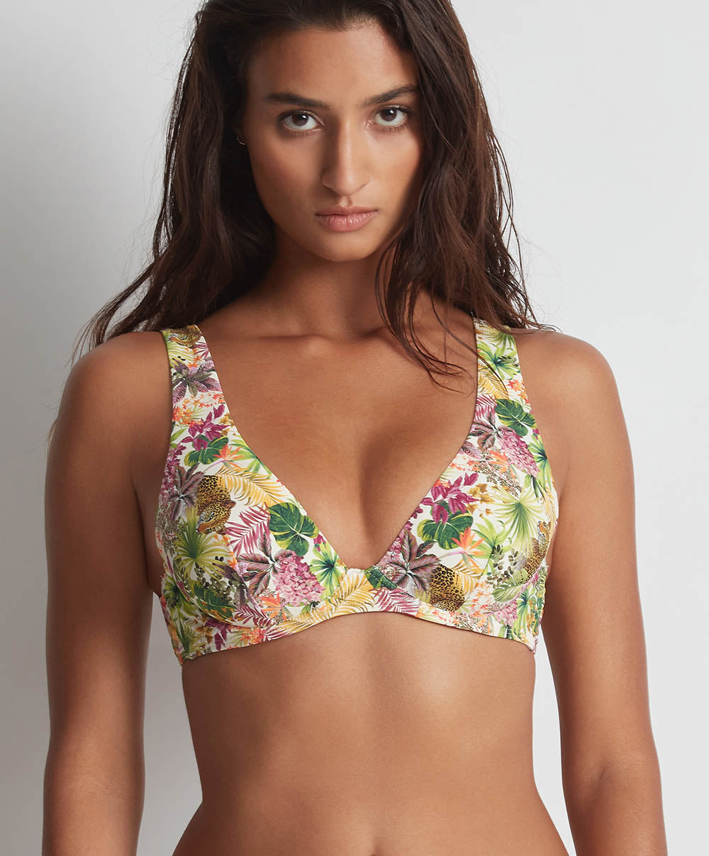 Haut de maillot triangle avec armatures Exotic fever Tropical light Aubade Bain LK12-TROI