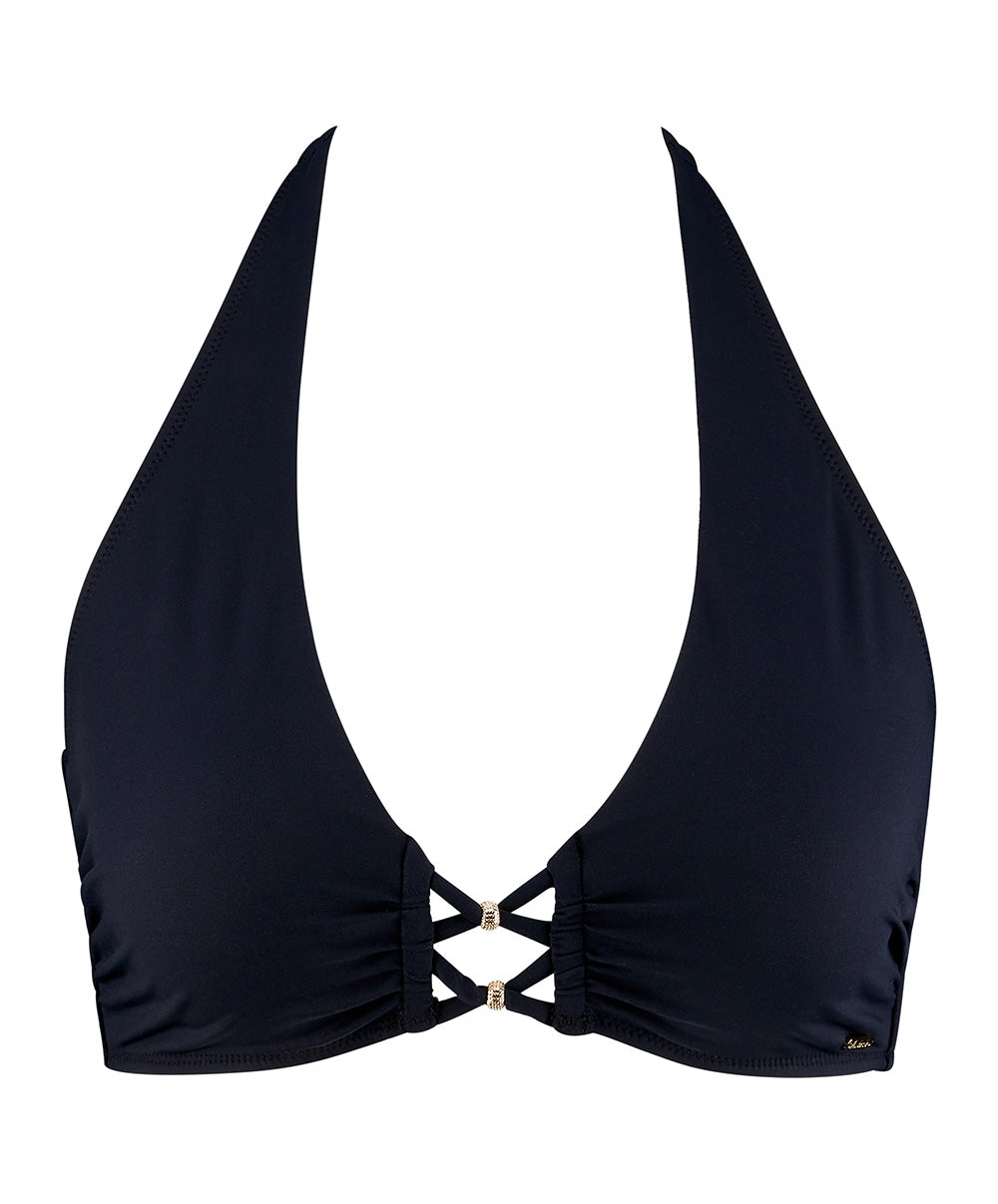 Maillot de bain triangle emboitant sans armatures tour de cou Aubade Bain Secret Laguna noir 2T10-O-NOIR