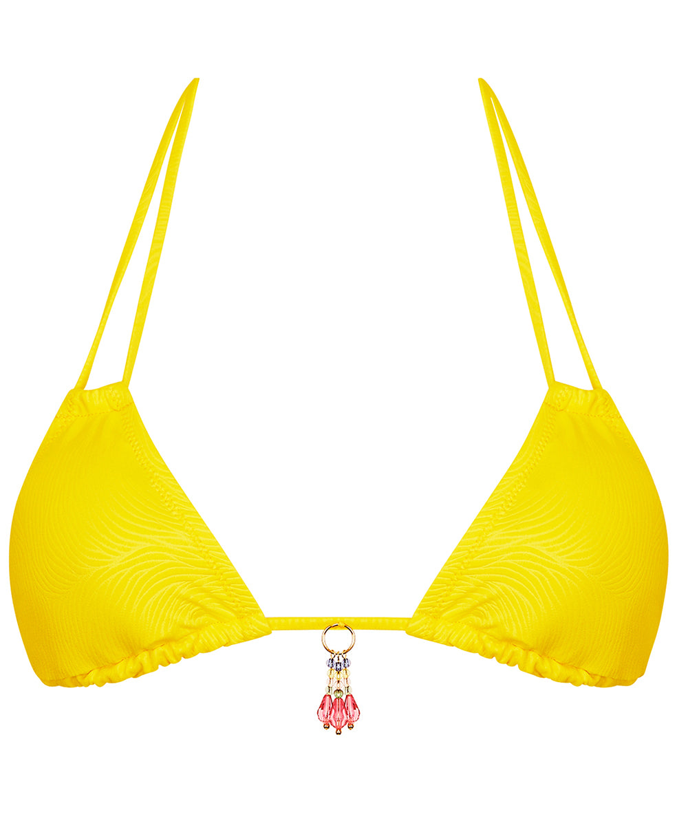 Maillot de bain triangle mousse La Muse des Vagues jaune Antigel Bain EBB2726-JA