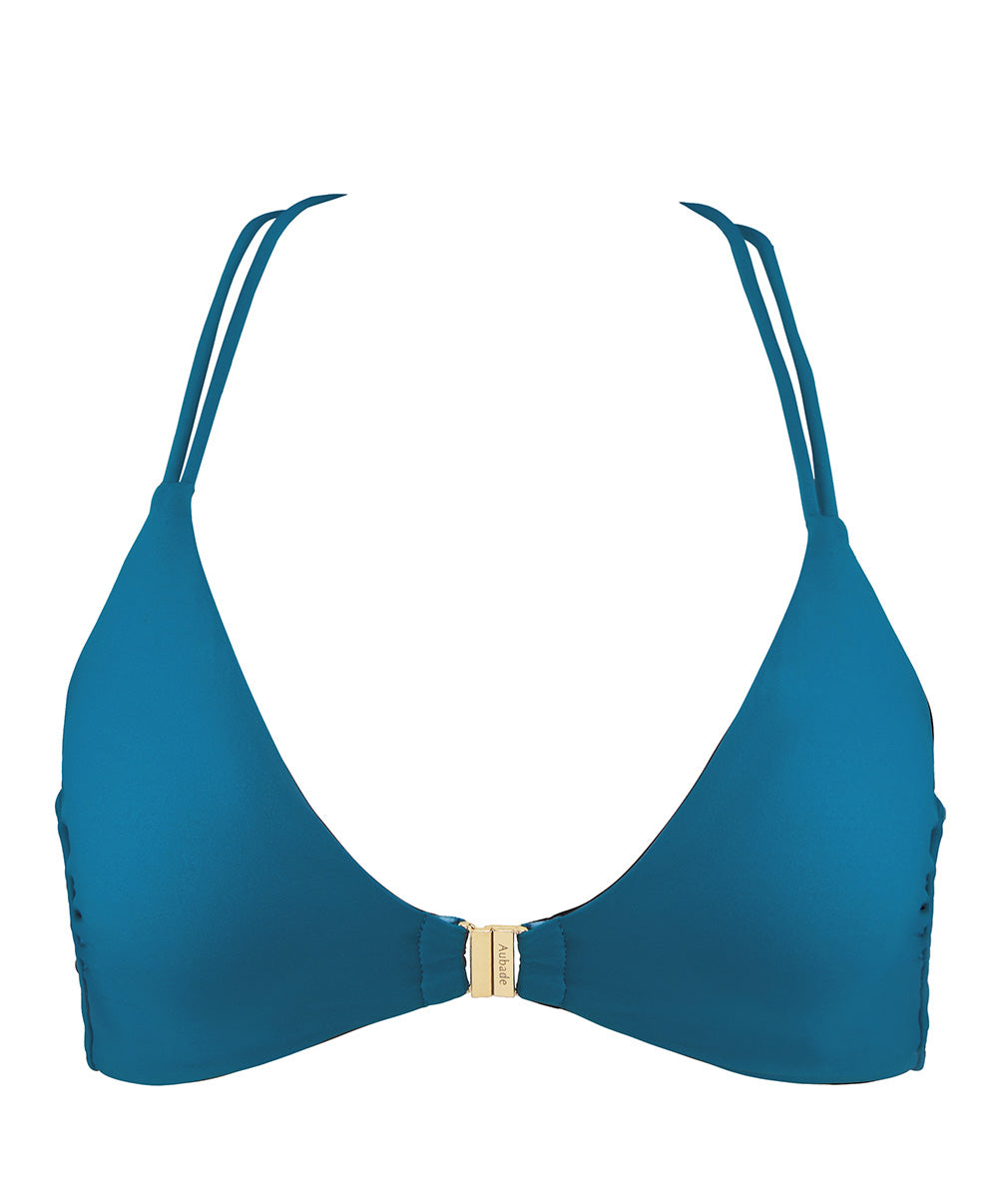 Maillot de bain triangle sans armatures Aubade Bain Secret Laguna teal bleu canard 2T10-TEAL