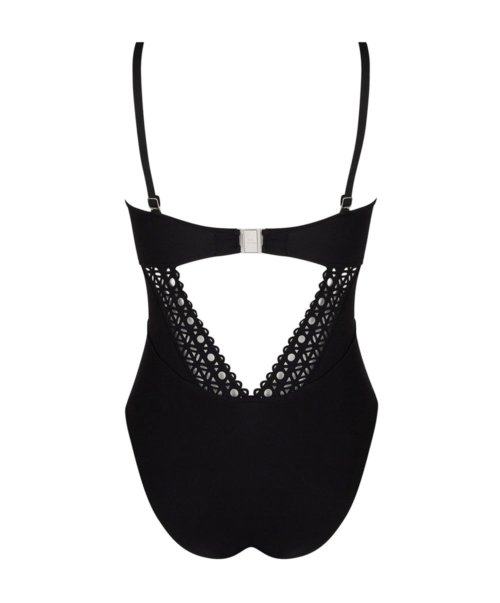 Maillot de bain une pièce bustier sans armatures bretelles amovibles Lise Charmel bain Ajourage Couture noir ABA7215-NO 6