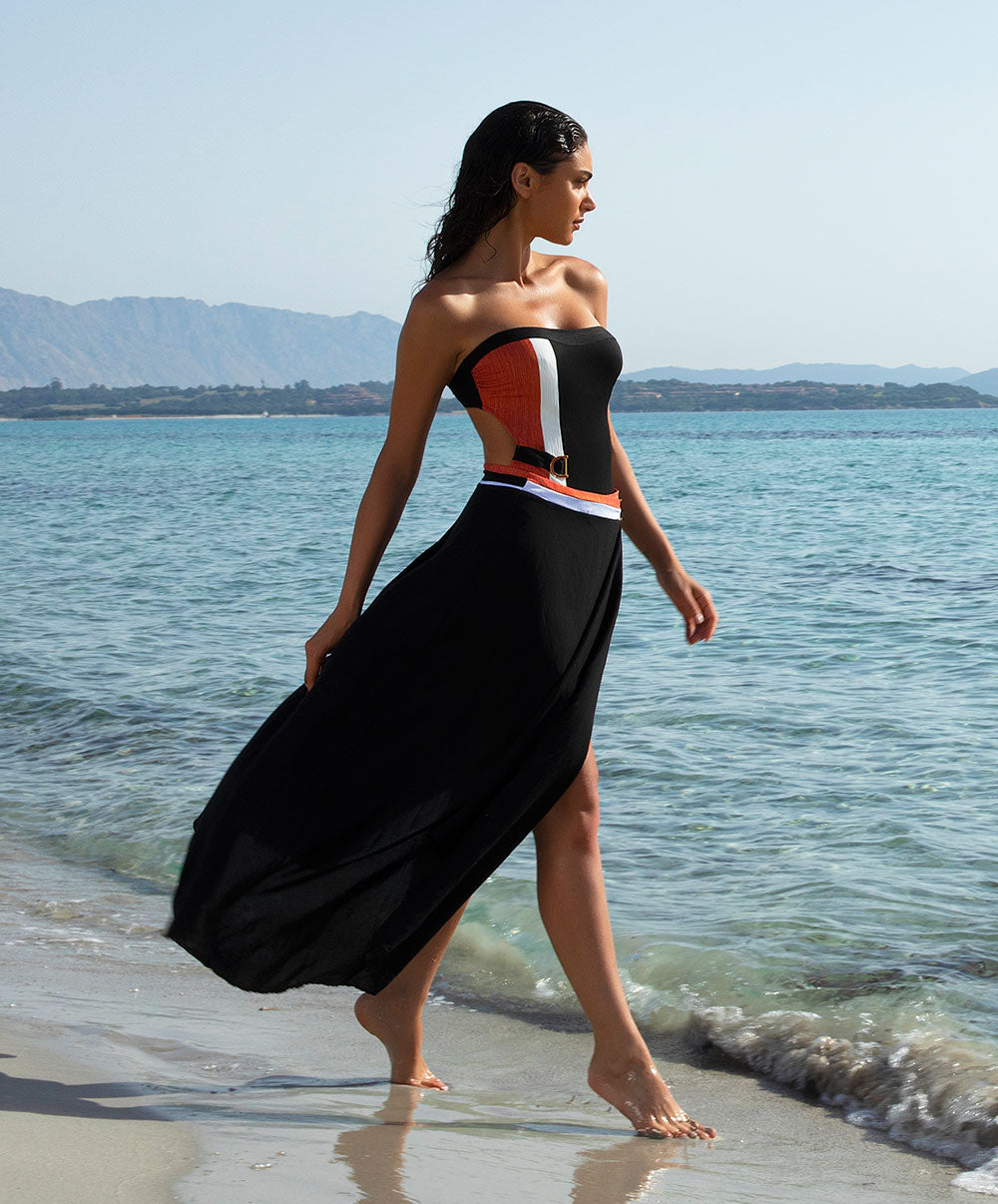 Maillot de bain une pièce bustier sans armatures Lise Charmel bain Chic Aquatique ginger chic ABB7265-GC