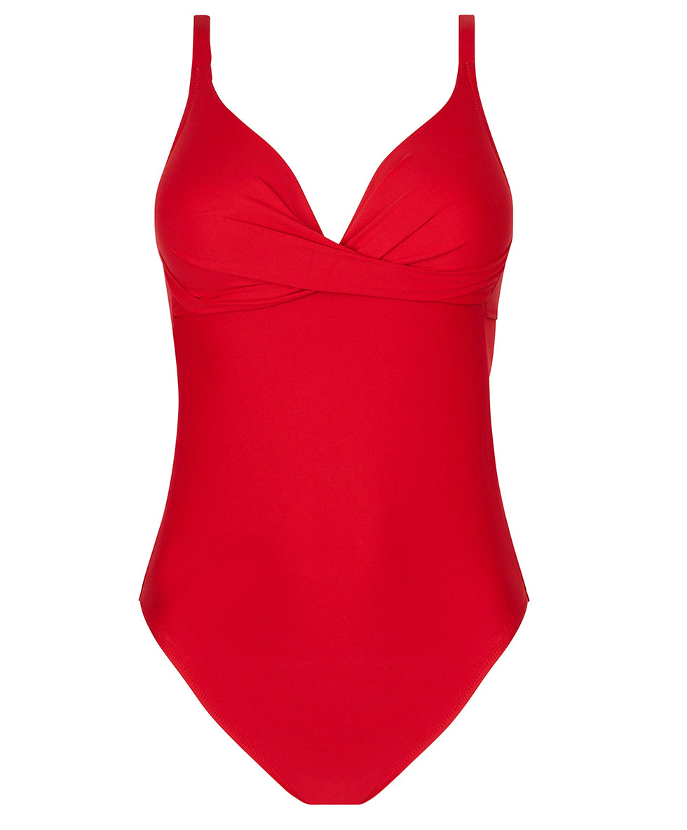 Maillot de bain une pièce coque triangle décolleté plongeant La Chiquissima rouge Antigel Bain FBB7914-MR 100