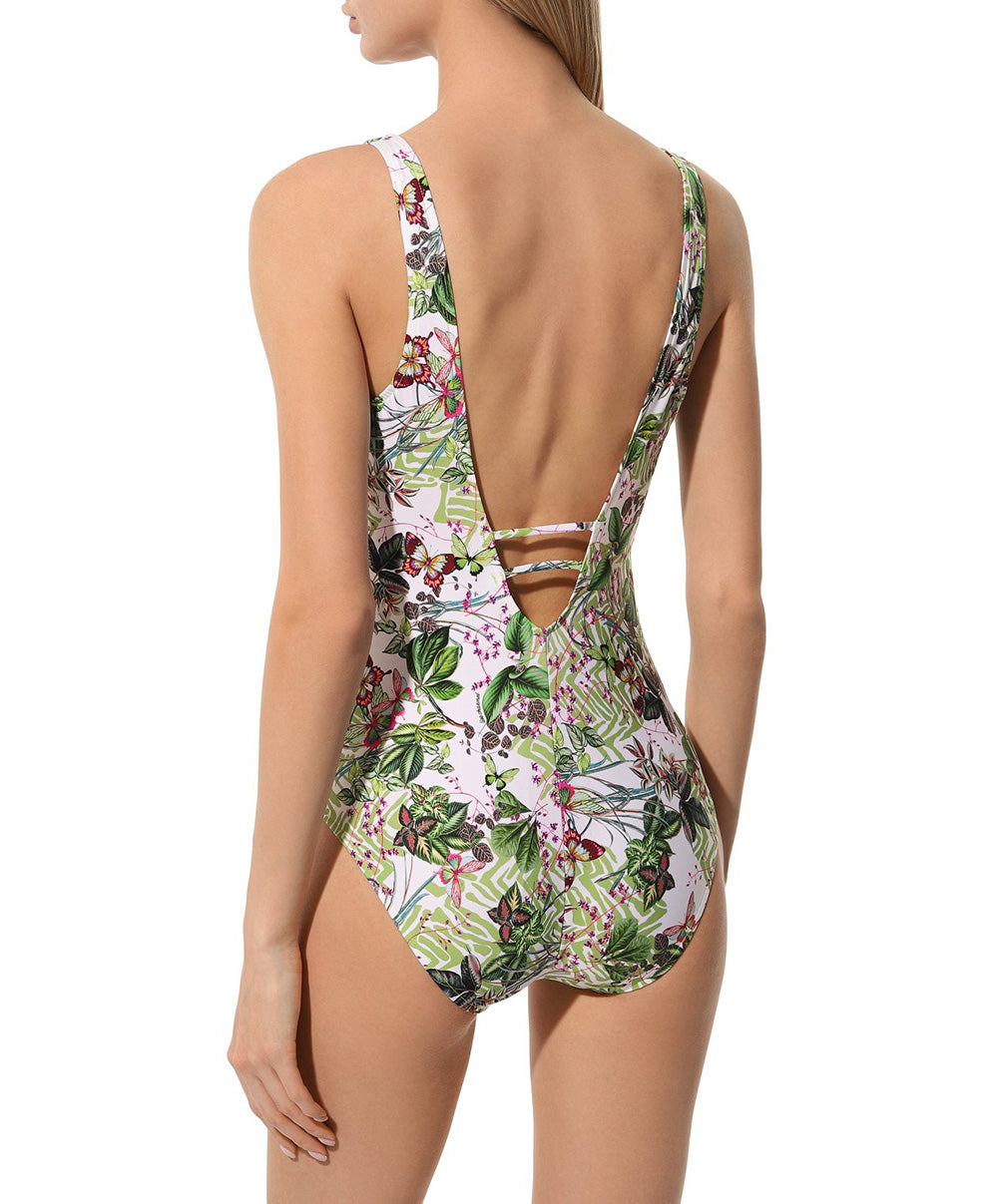 Maillot de bain une pièce sans armatures dos ouvert Lise Charmel bain Envolée Tropicale lumière ABB6973-LT