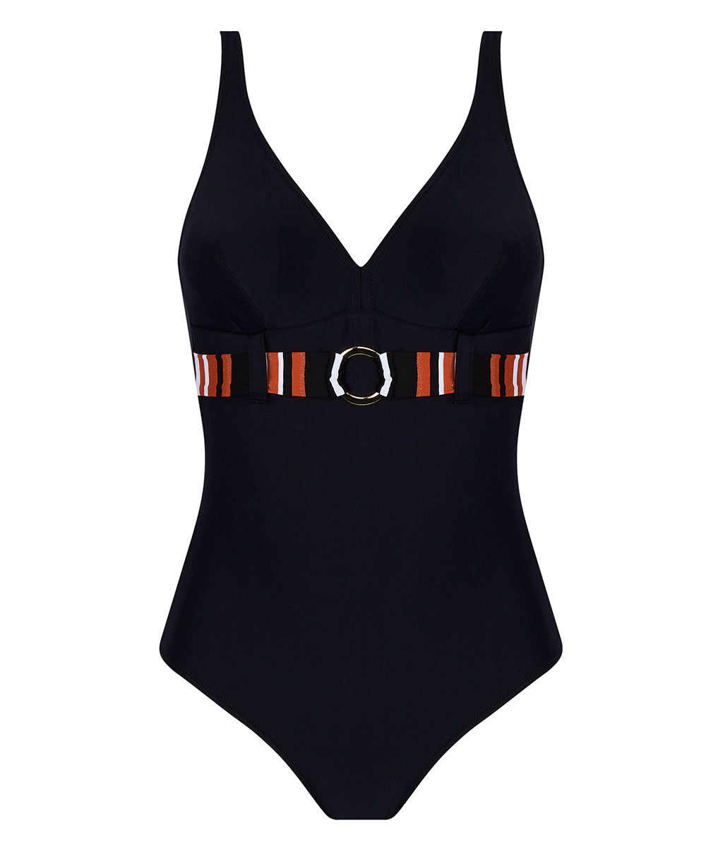 Maillot de bain une pièce maintien L'Antigel Globe auburn rayé Antigel Bain FBB9277-AR