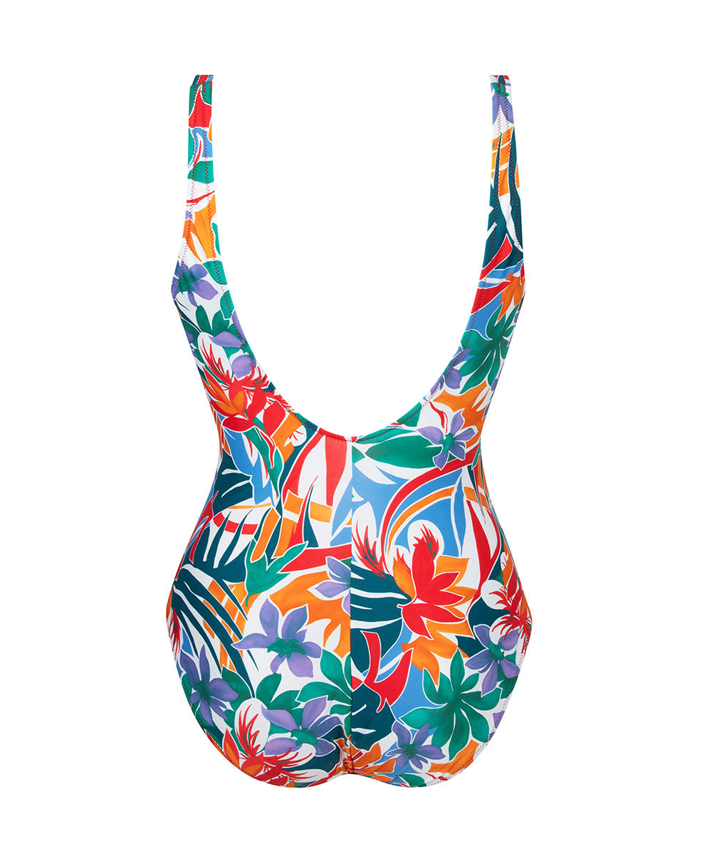 Maillot de bain une pièce maintien La Flaneuse papiers découpés multicolore Antigel Bain FBB9267-PD