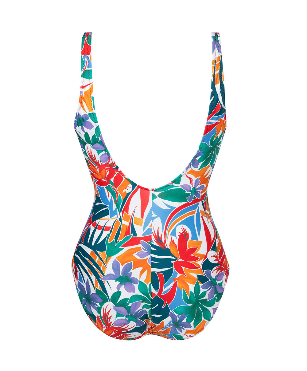 Maillot de bain une pièce maintien La Flaneuse papiers découpés multicolore Antigel Bain FBB9267-PD