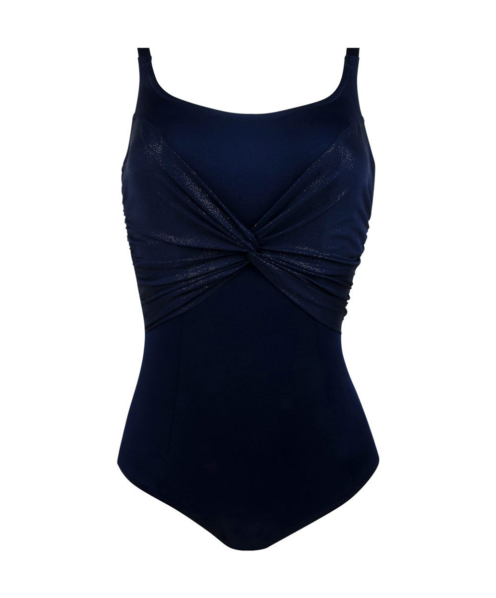 Maillot de bain une pièce maintien avec armatures La Starlette star bleu Antigel Bain FBB6205-SB