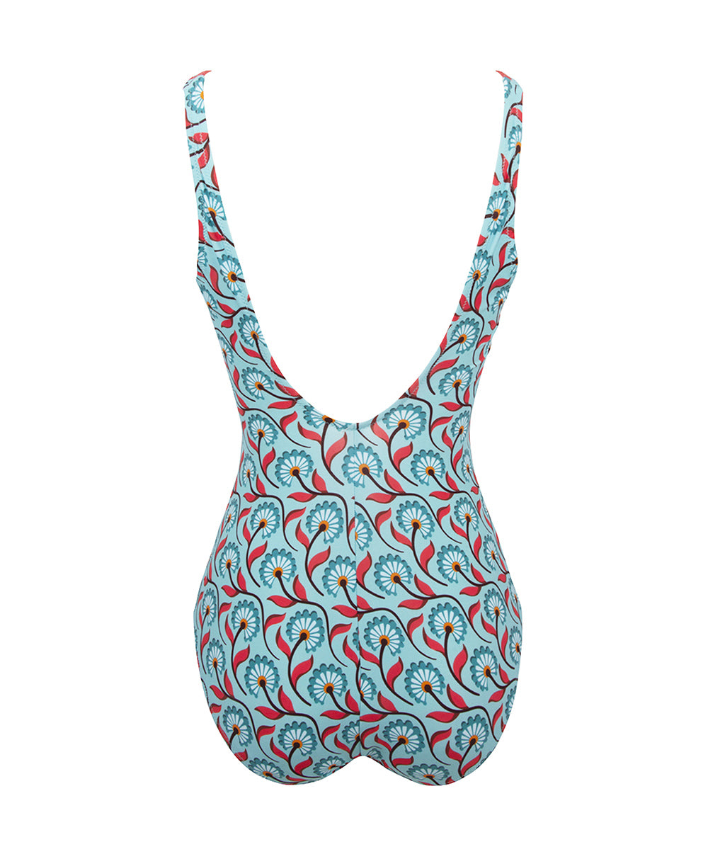 Maillot de bain une pièce maintien sans armatures La Muse Bohème azur Antigel Bain FBB9236-AB