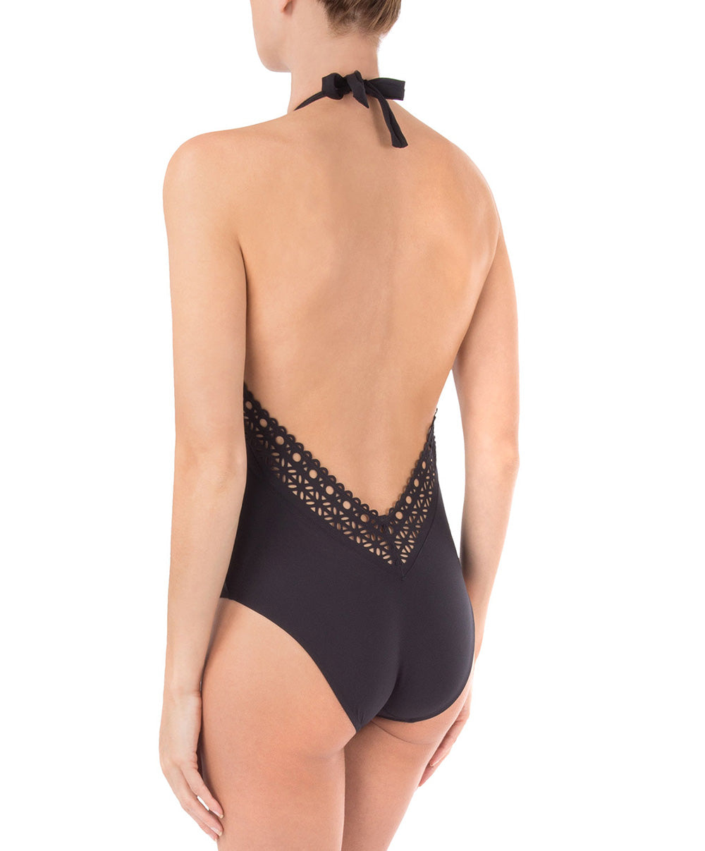 Maillot de bain une pièce sexy plongeant Lise Charmel bain Ajourage Couture noir ABA9615-NO 6