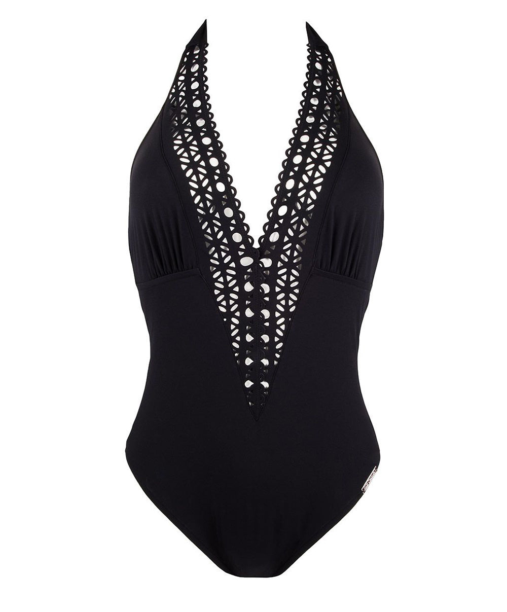 Maillot de bain une pièce sexy plongeant Lise Charmel bain Ajourage Couture noir ABA9615-NO 7