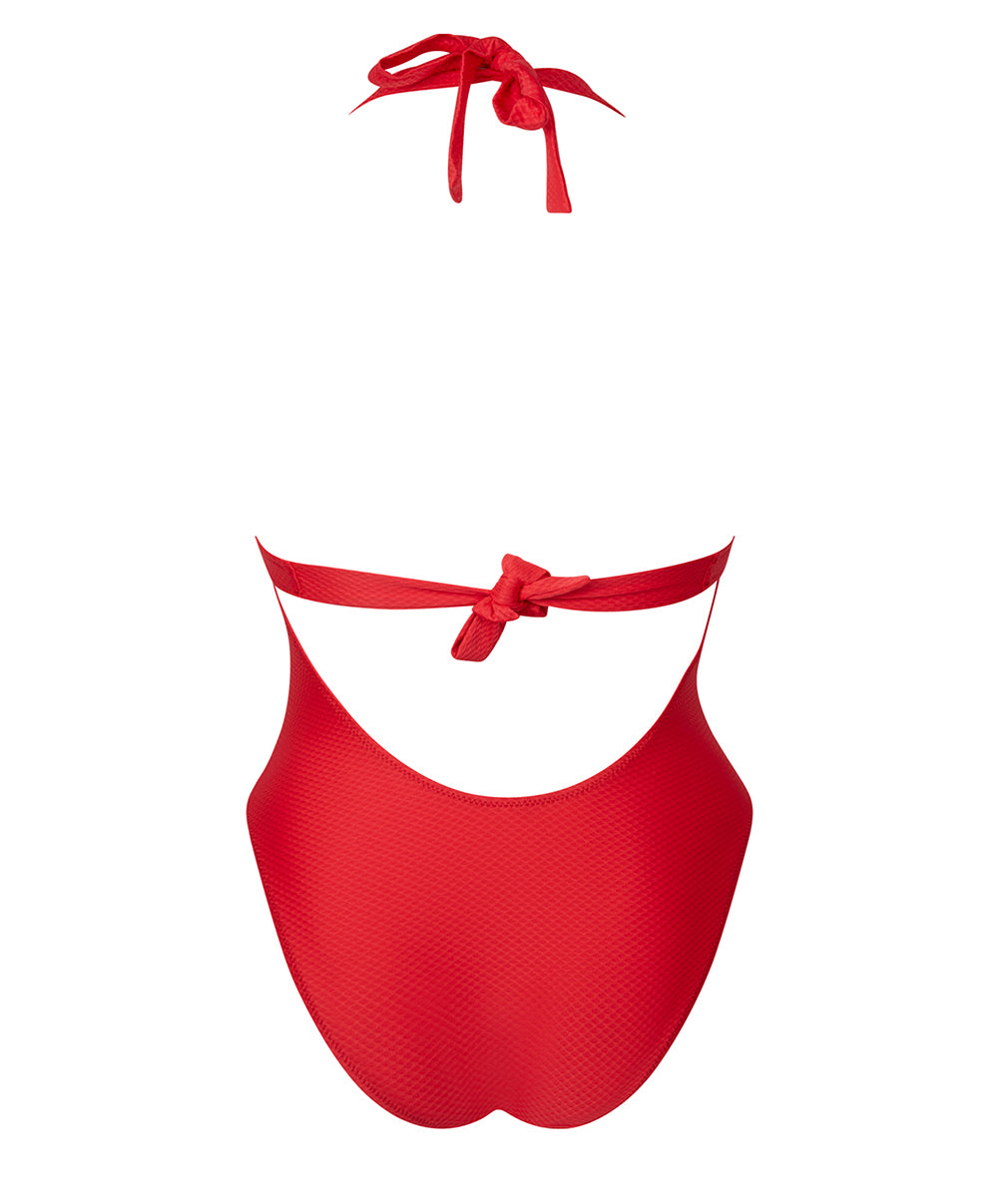 Maillot de bain une pièce sans armatures tour de cou La Vogueuse corail vogue Antigel Bain EBB9207-CV 8