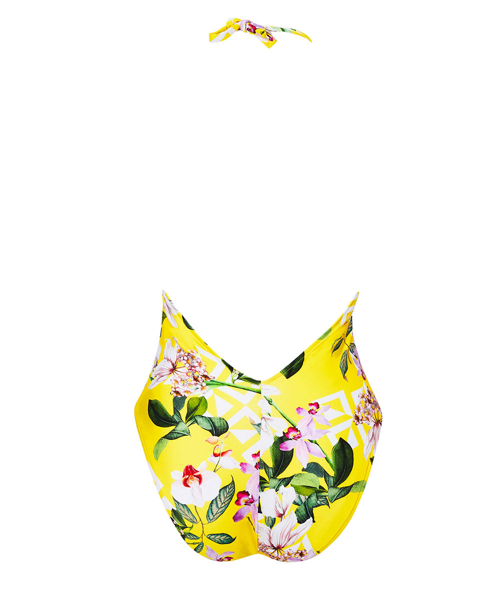 Maillot de bain une pièce séduction dos nu Lise Charmel bain Jardin Délice soleil jaune ABB9778-SD