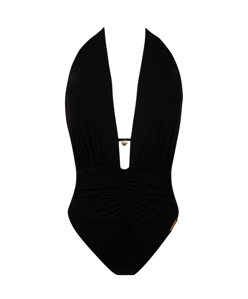 Maillot de bain une pièce séduction dos nu Lise Charmel bain Sublime Drapé noir ABB9750-NO