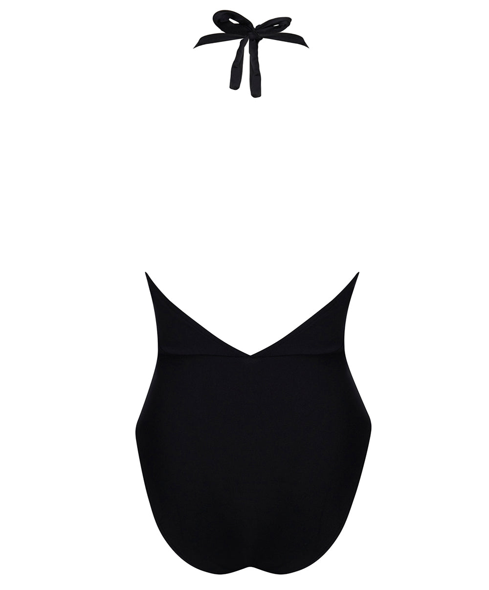 Maillot de bain une pièce sexy tour de cou Lise Charmel bain Éclat Rock noir ABB9770-NO