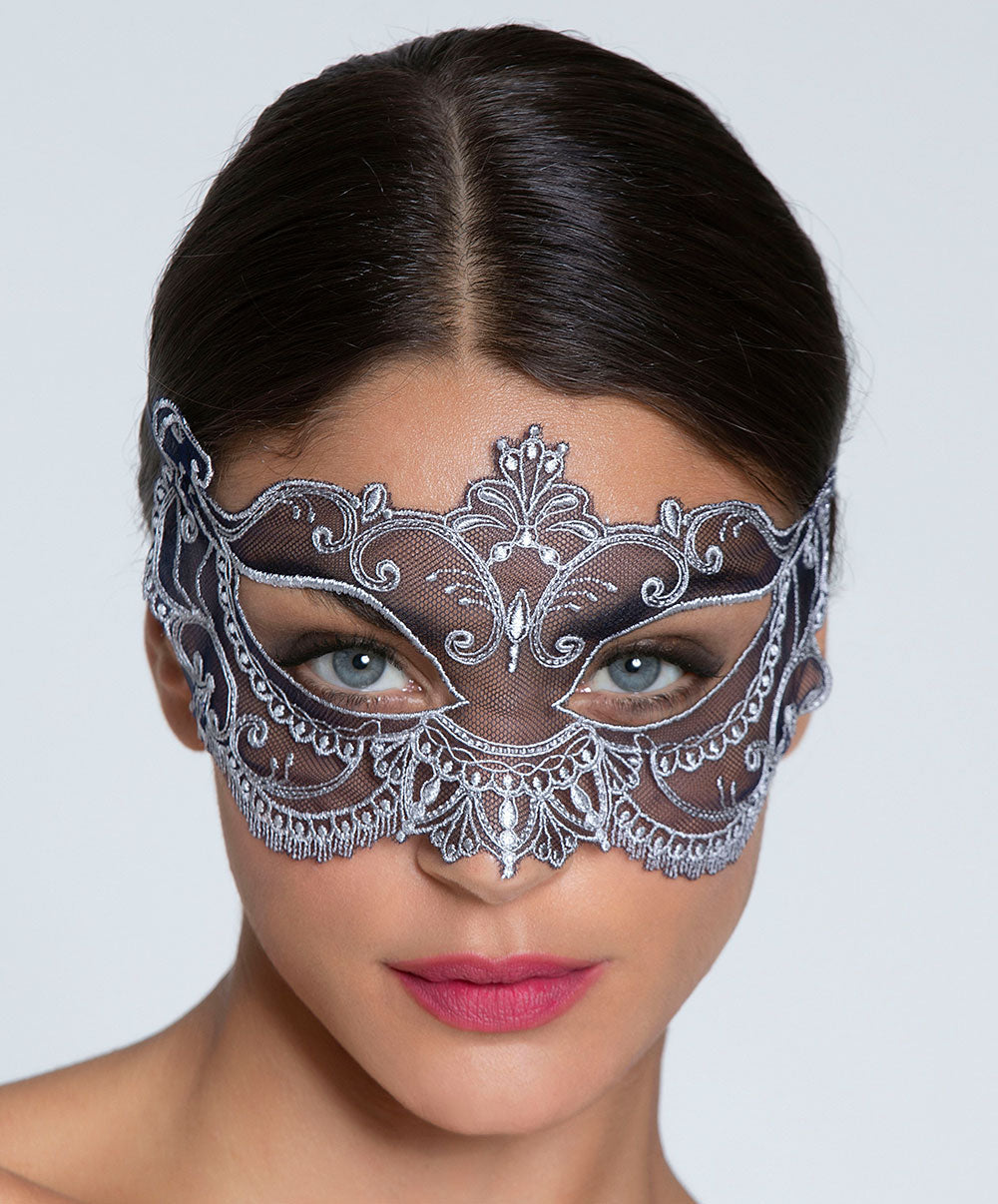 Masque sexy Lise Charmel Déesse en Glam marine argent AIH9015-MA