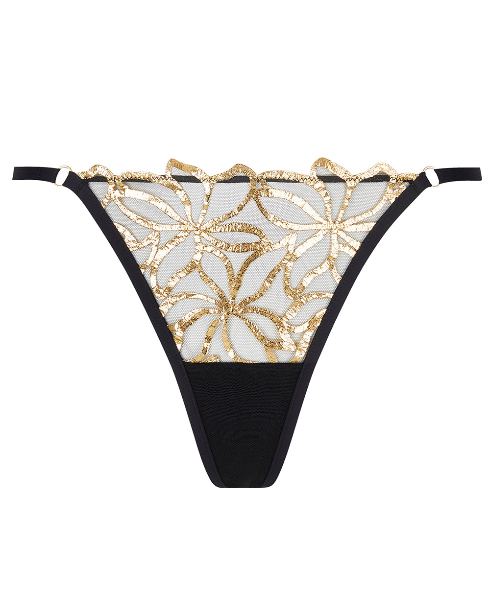 Mini-string sexy Lise Charmel Éclats d'Or noir or ACJ0929-NO