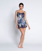 Nuisette charme en soie et viscose Lise Charmel Déesse Désirs mauve ALH1077-MD