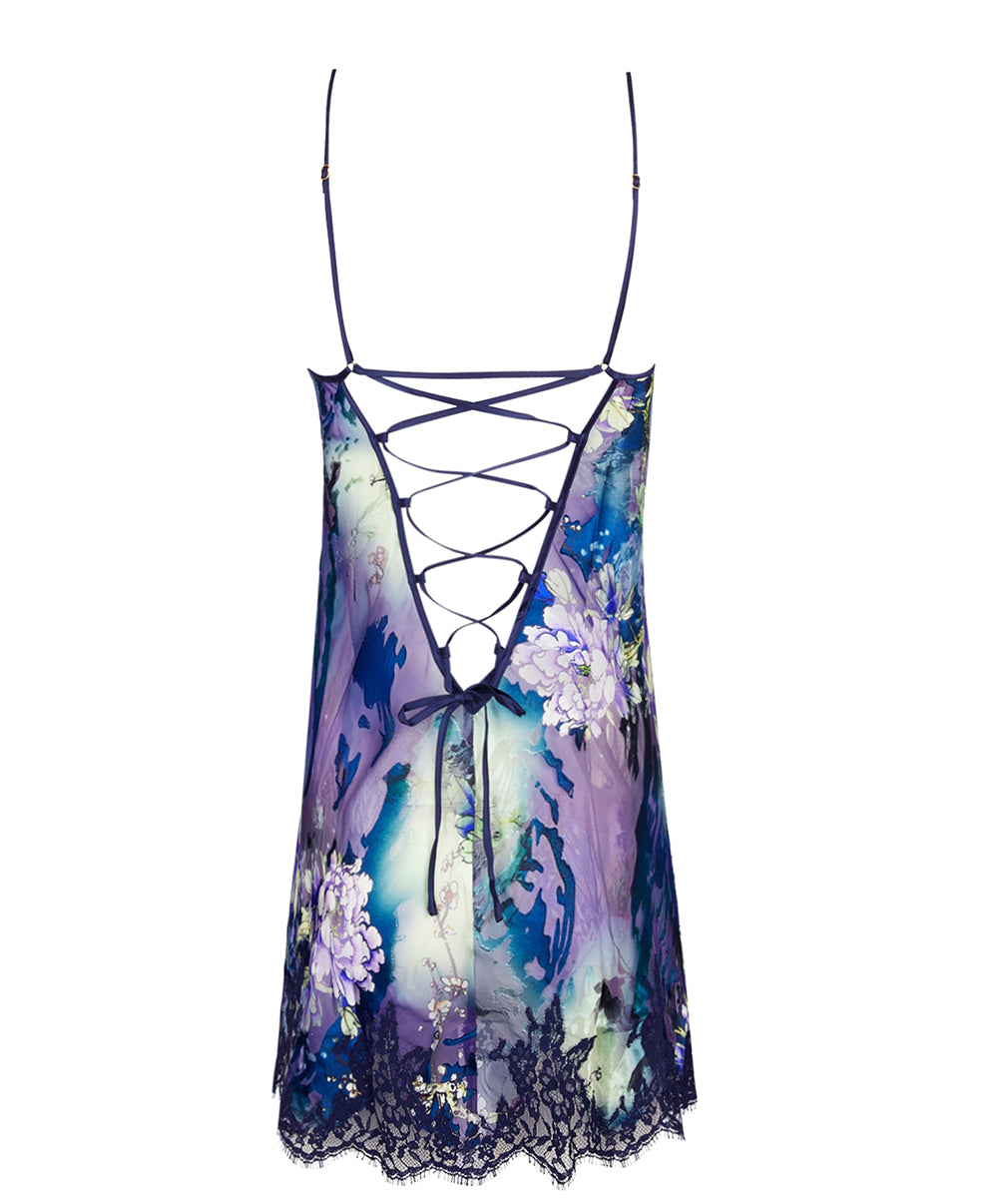 Nuisette babydoll en soie et viscose Lise Charmel Déesse Désirs mauve ALH1777-MD