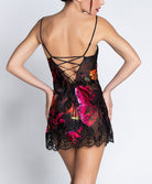 Nuisette babydoll en soie et viscose Lise Charmel Floraison Passion safran rose ALH1786-SR