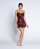 Nuisette babydoll en soie et viscose Lise Charmel Floraison Passion safran rose ALH1786-SR