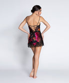 Nuisette babydoll en soie et viscose Lise Charmel Floraison Passion safran rose ALH1786-SR