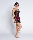Nuisette babydoll en soie et viscose Lise Charmel Floraison Passion safran rose ALH1786-SR