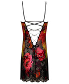 Nuisette babydoll en soie et viscose Lise Charmel Floraison Passion safran rose ALH1786-SR