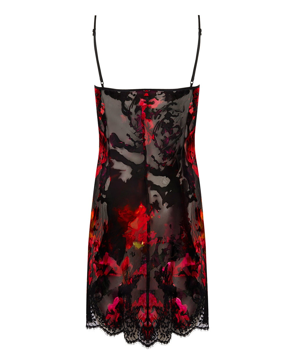 Nuisette charme en soie et viscose Lise Charmel Floraison Passion safran rose ALH1086-SR