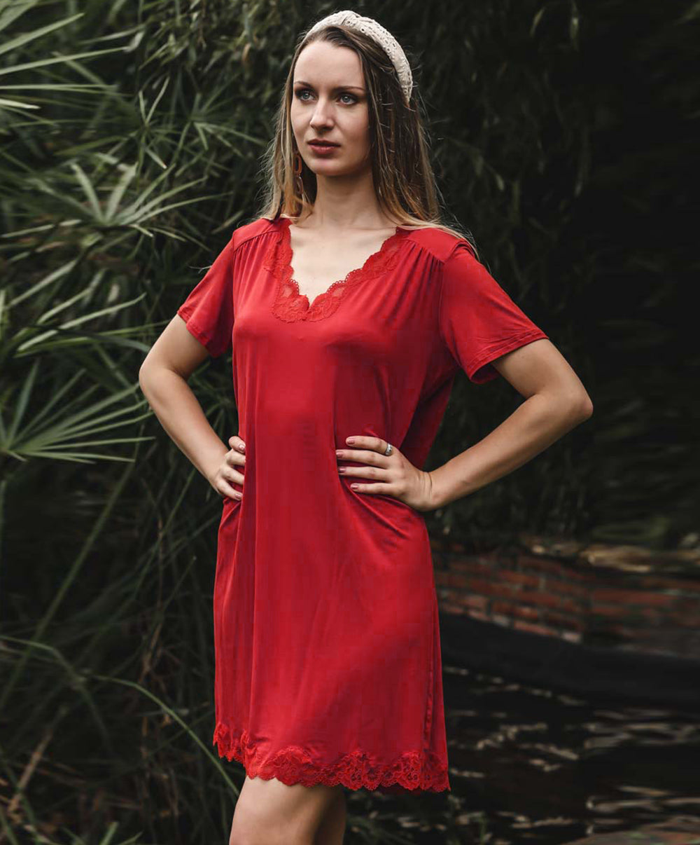 Nuisette manches courtes Antigel de Lise Charmel Simply Perfect rouge capucine FNA1006-RC