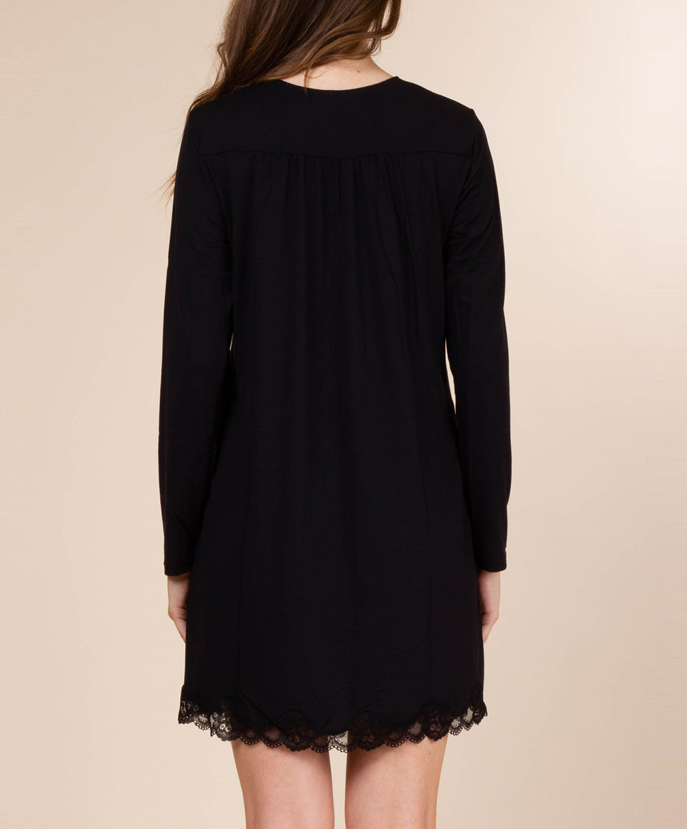 Nuisette manches longues bien être Antigel de Lise Charmel Simply Perfect noir FNA1306-NO face