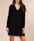 Nuisette manches longues bien être Antigel de Lise Charmel Simply Perfect noir FNA1306-NO face