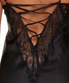 Nuisette satinée noire Lingadore Lingadore nightwear 7507CH-02-NOIR