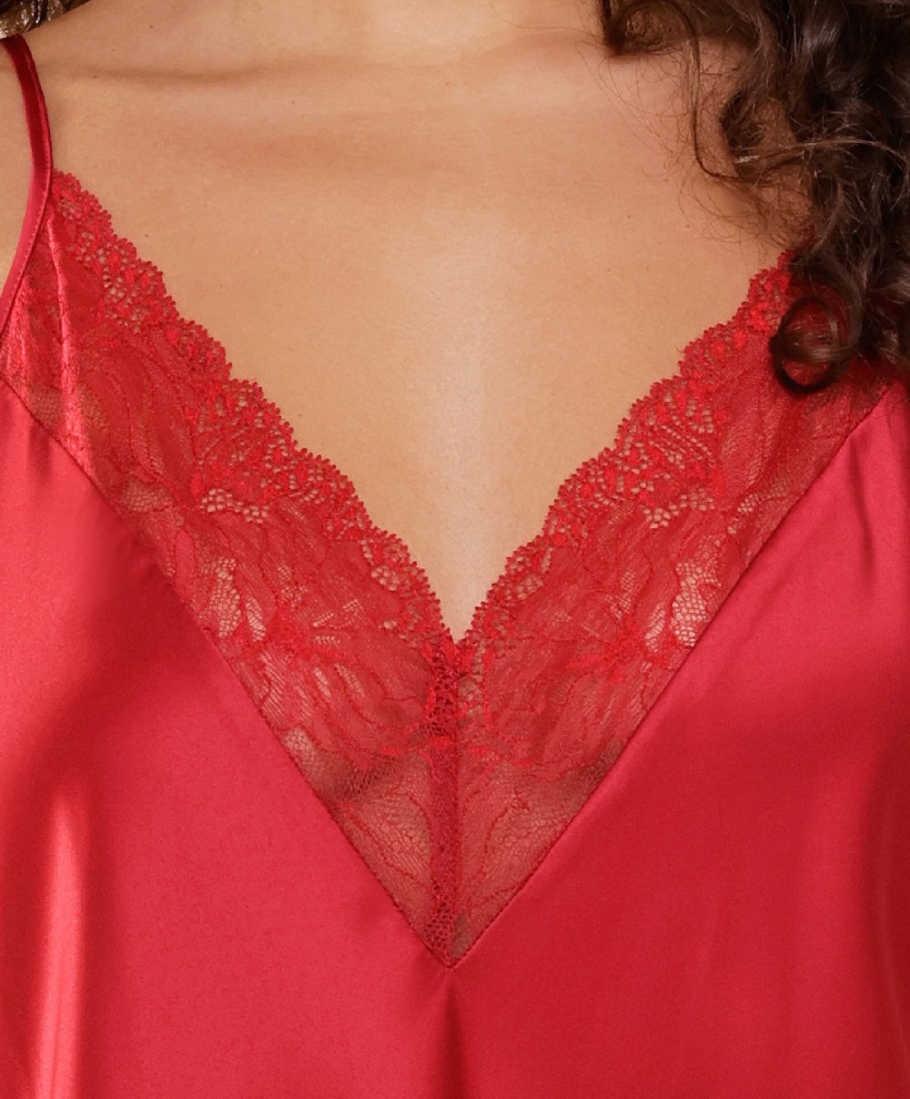 Nuisette satinée rouge cerise Lingadore Lingadore nightwear 7504CH-164-CERI