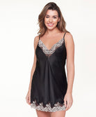 Nuisette satinée sexy "black/sand" Lingadore Lingadore nightwear 6810CH-20-BKSD