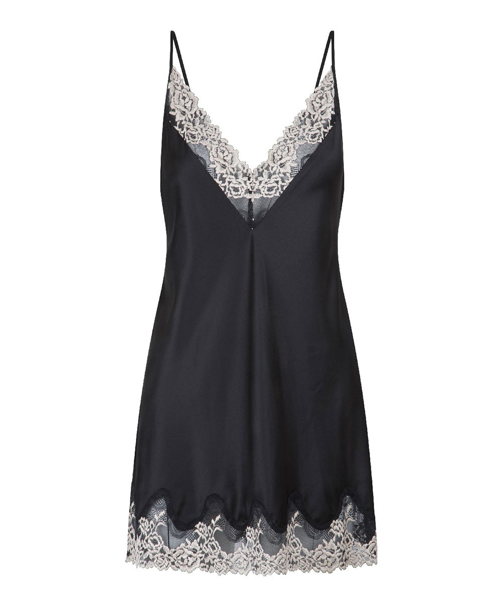 Nuisette satinée sexy "black/sand" Lingadore Lingadore nightwear 6810CH-20-BKSD