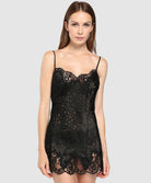 Nuisette sexy babydoll Lise Charmel Dressing Floral noir ALC1788-NO