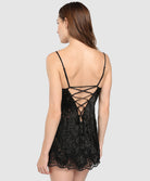 Nuisette sexy babydoll Lise Charmel Dressing Floral noir ALC1788-NO