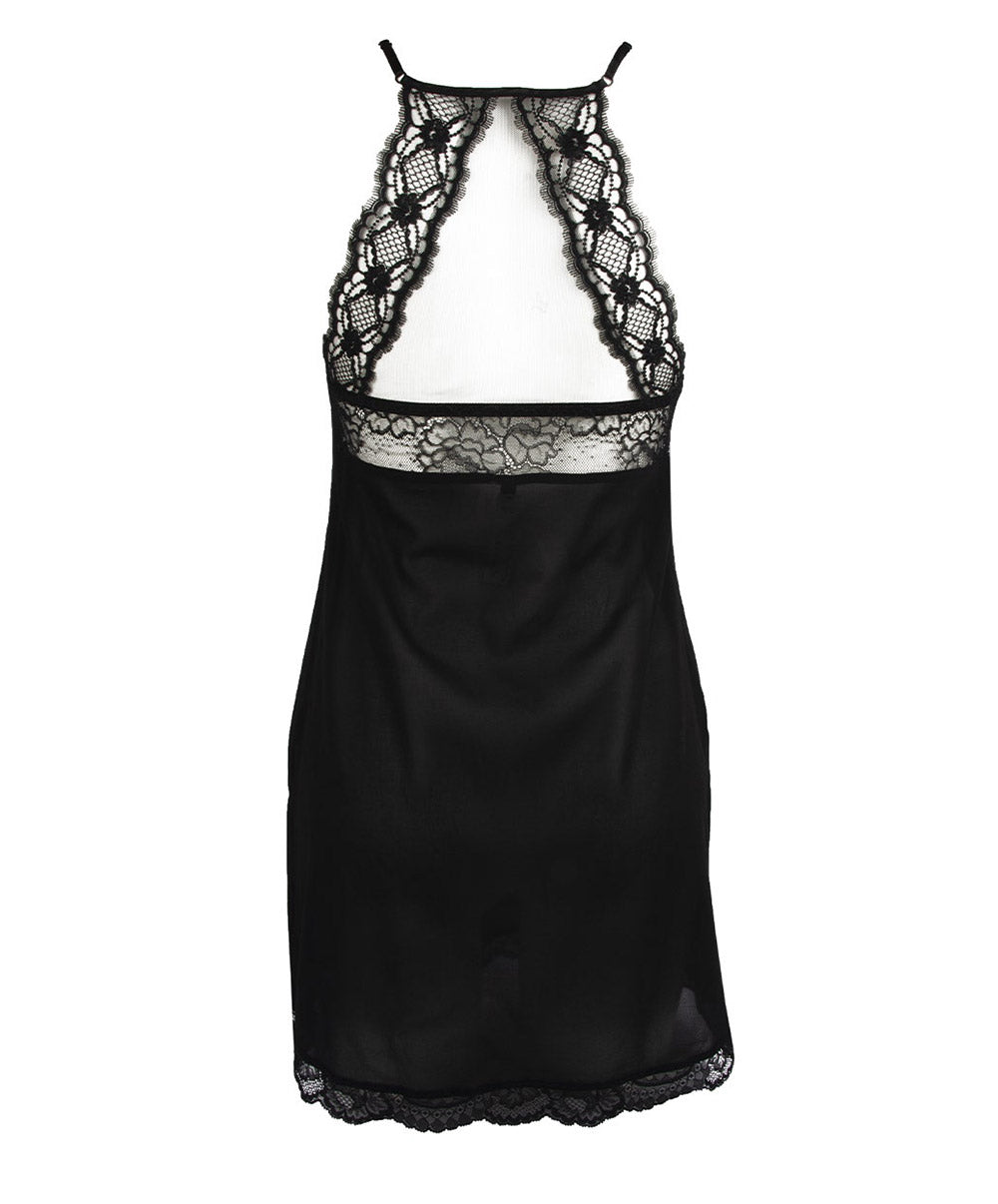 Nuisette en soie sexy Lise Charmel Sublime en Dentelle noir ALH1213-NO