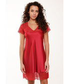 Robe de nuit sexy satinée rouge cerise Lingadore Lingadore nightwear 7504S-164-CERI