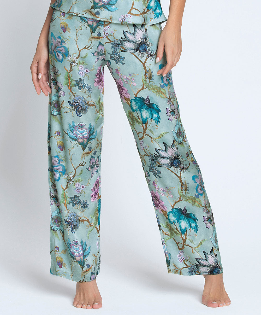 Pantalon en satin de viscose Reve en fleurs opale Lise Charmel ALJ0043 RO 1