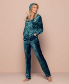 Pantalon en velours Antigel de Lise Charmel Velours en Fête bleu canard ELH0036-BC