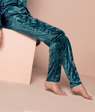 Pantalon en velours Antigel de Lise Charmel Velours en Fête bleu canard ELH0036-BC