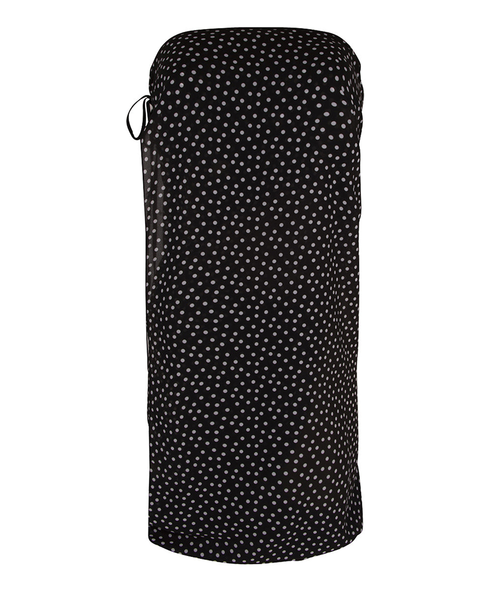 Paréo de plage La Muse Dolce Vita pois noir Antigel Bain ESB6086-PN