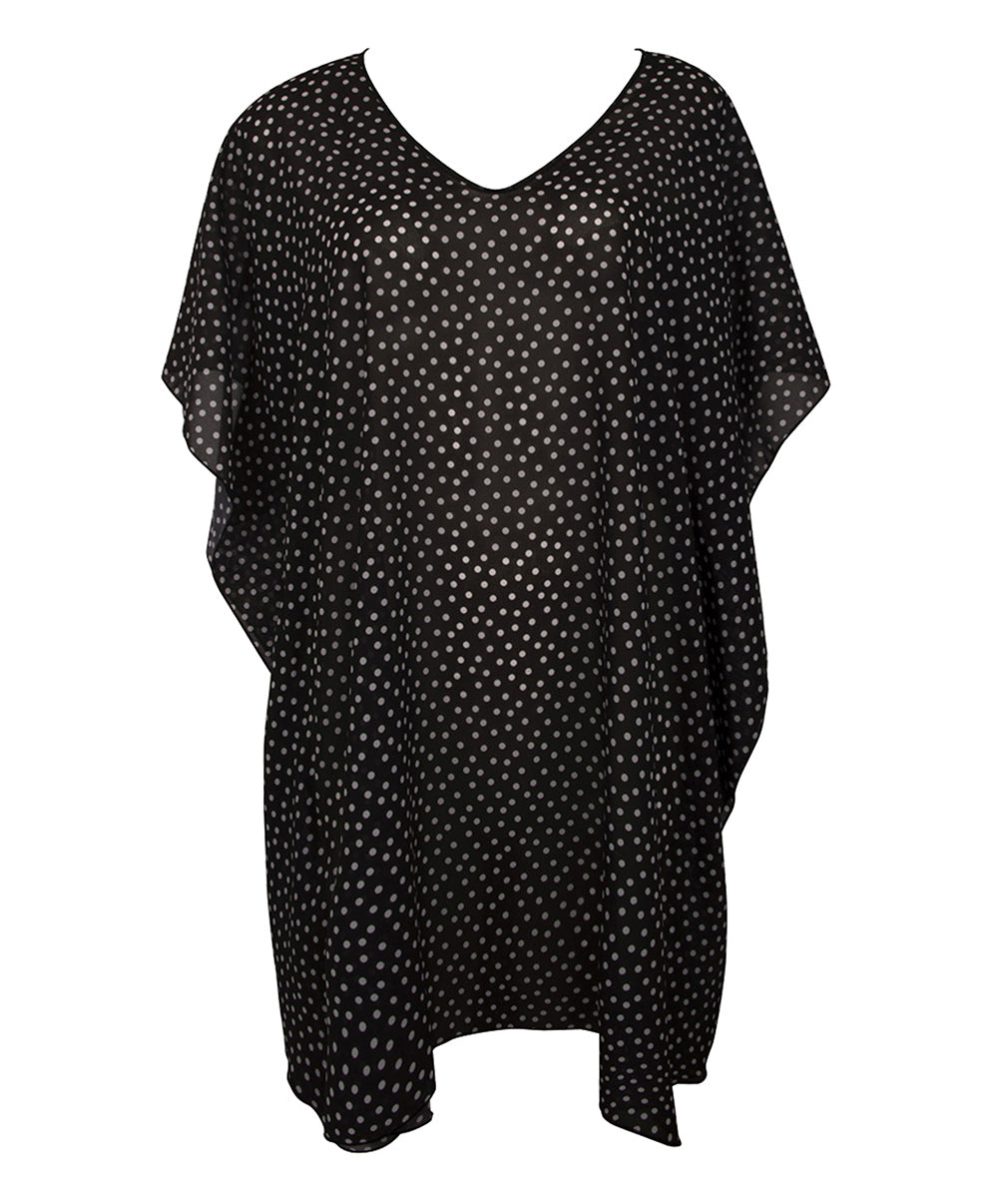Poncho d'été La Muse Dolce Vita pois noir Antigel Bain ESB6286-PN