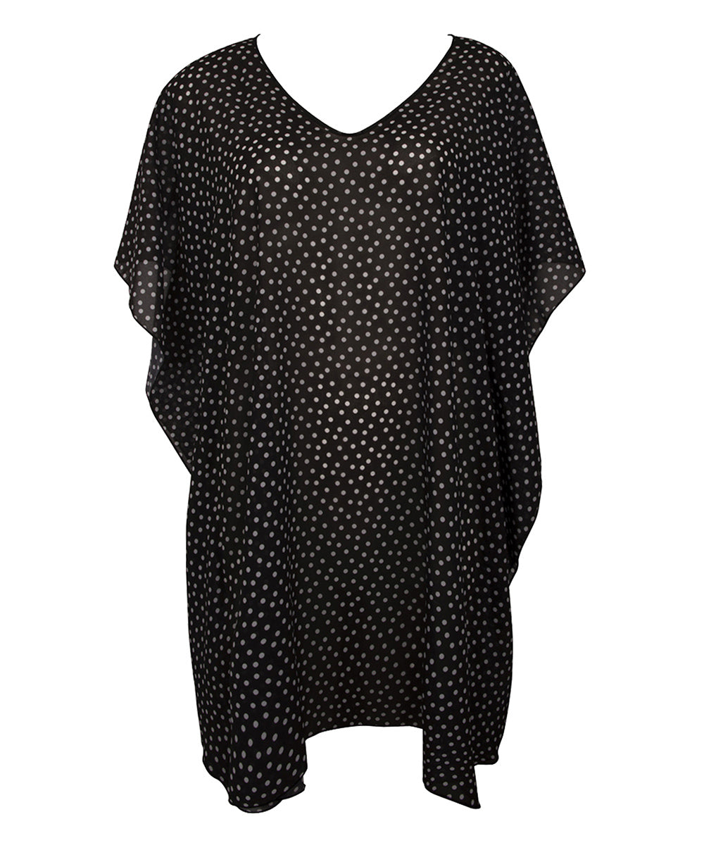 Poncho d'été La Muse Dolce Vita pois noir Antigel Bain ESB6286-PN
