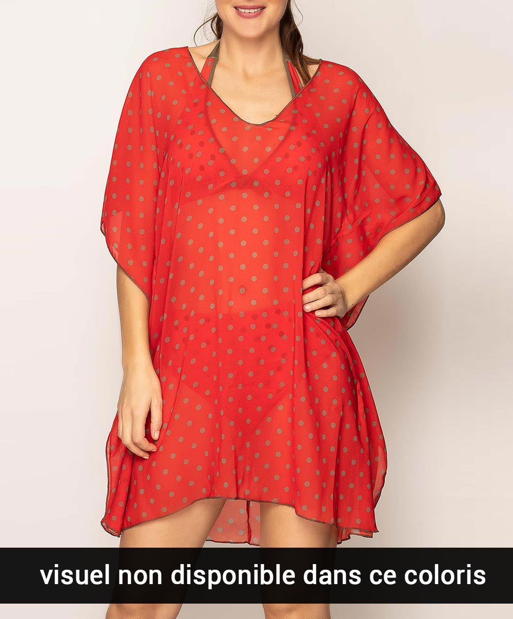 Poncho de plage La Pois Toujours acqua brun Antigel Bain ESA6222-PA