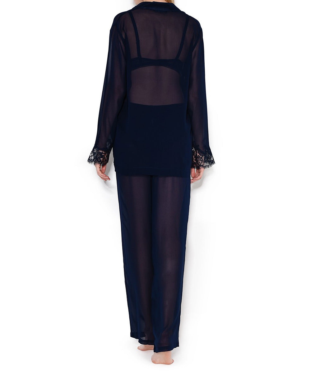 Pyjama de soie Lise Charmel Soir de Venise bleu ALA3003-BV