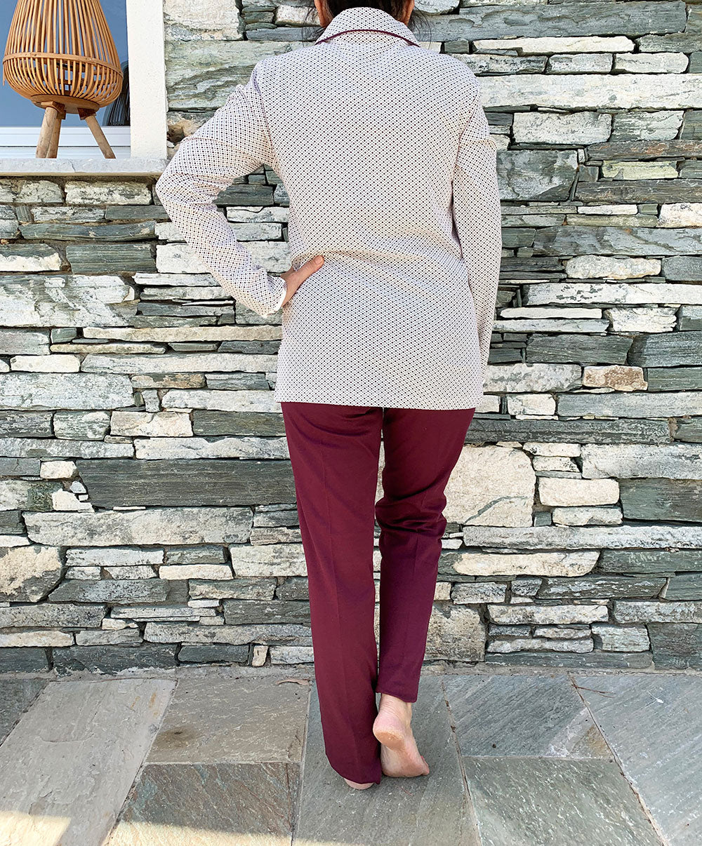 Pyjama long ensemble NINA PY2 grenat Canat 23H-CA.NINA.PY2-260